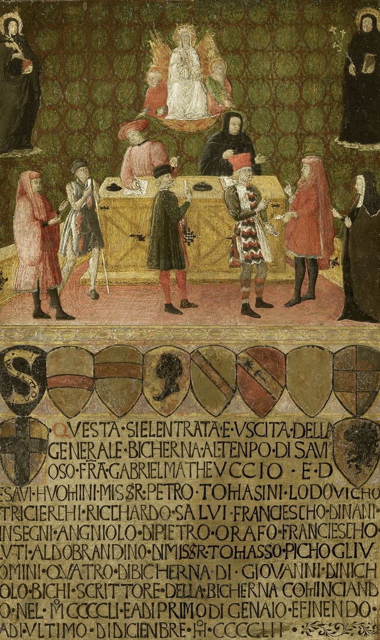 Kontoret til skatteoppkreveren Biccerna fra Siena, 1451-1452 av Unbekannt