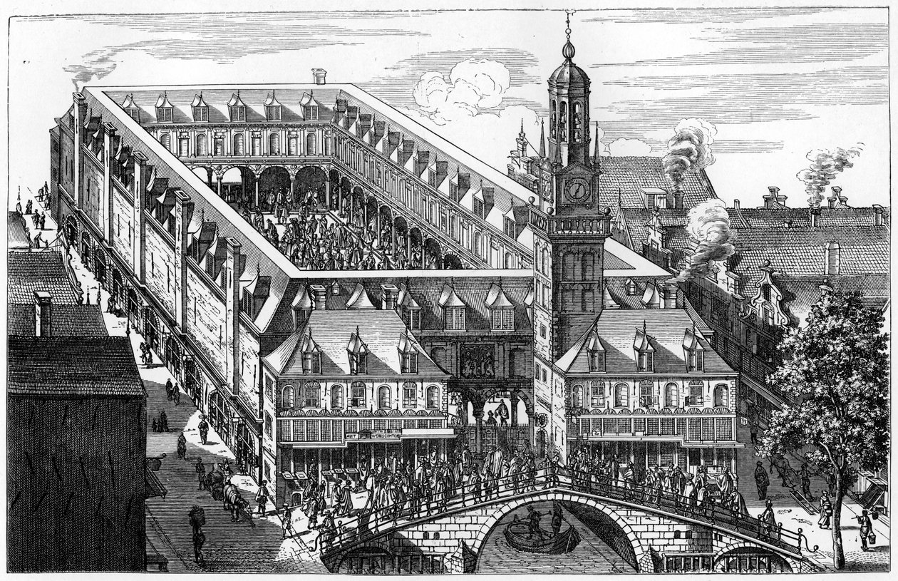 Den gamle børsen i Amsterdam, ødelagt av brann i 1858, 1903 av Unbekannt