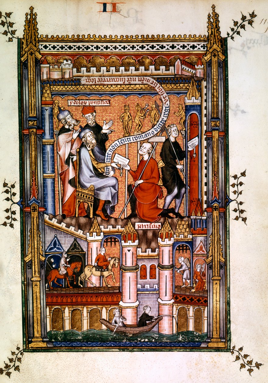 De hedenske prestene i Paris sender sitt budskap til Roma, 1317 av Unbekannt