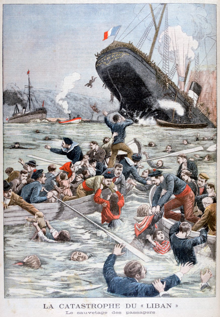 Passasjerfartøyet Liban sank etter å ha kollidert med et annet skip, 1903 av Unbekannt