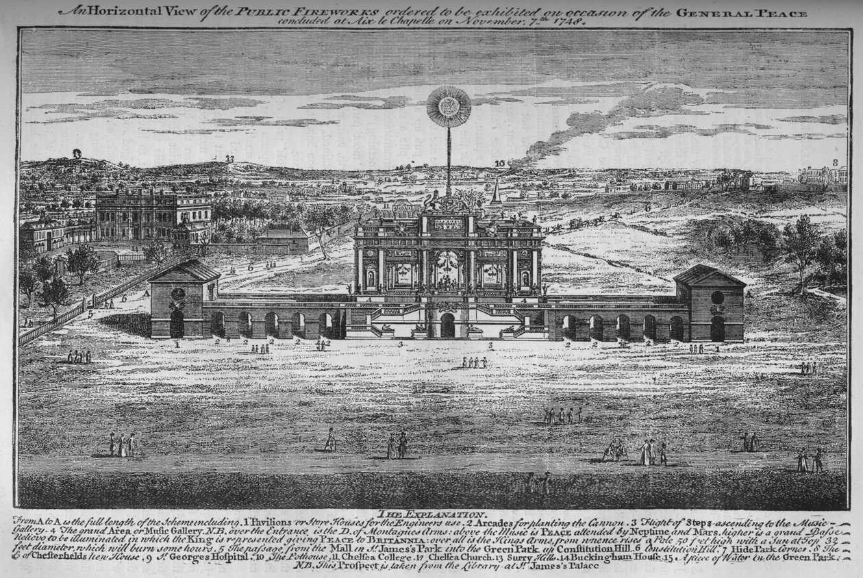 Fredsfrydene i Green Park, Westminster, London, 1748 1878 av Unbekannt