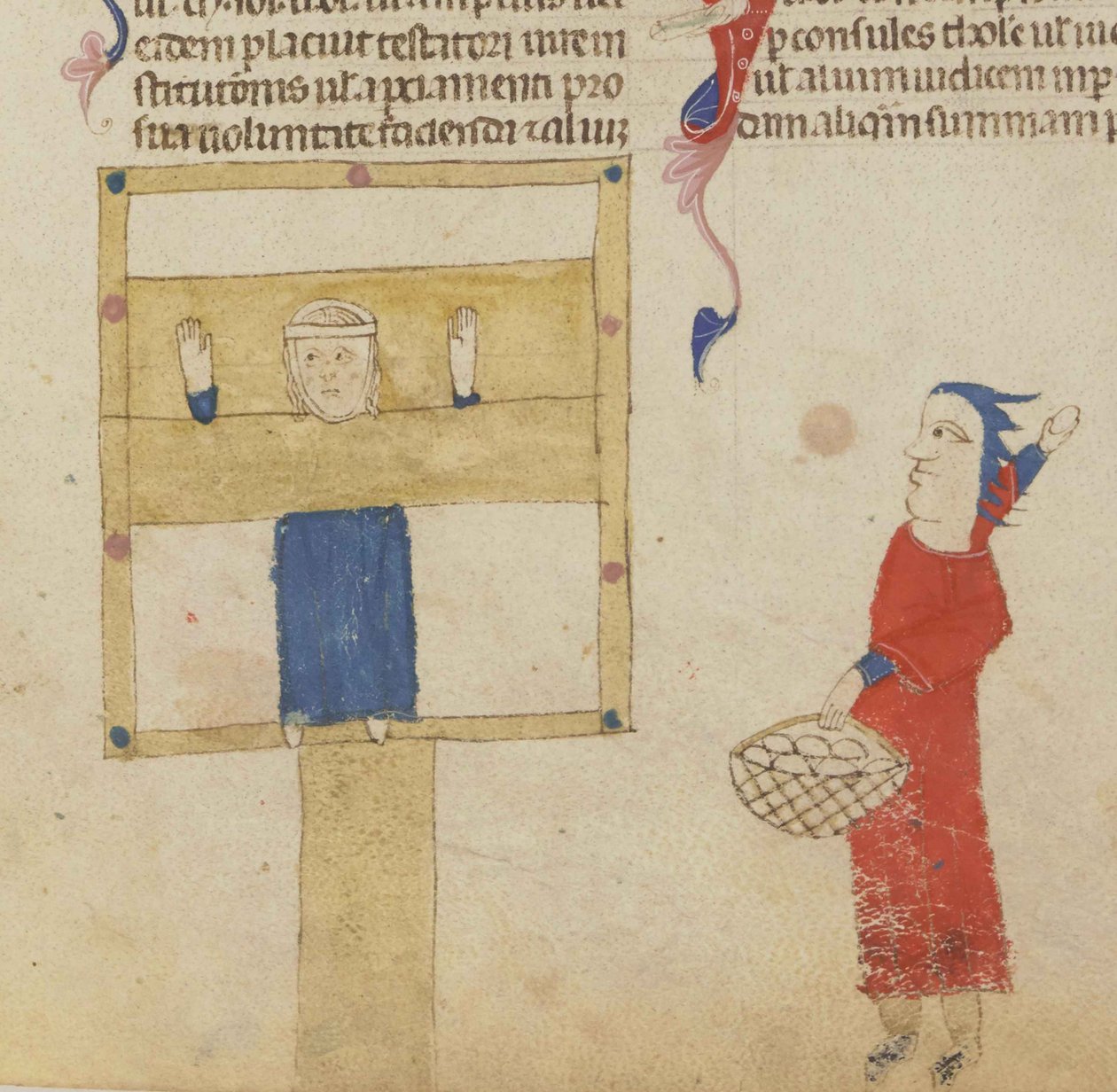 The pillory. From the Coutumes de Toulouse, 1295-1297.  av Unbekannt