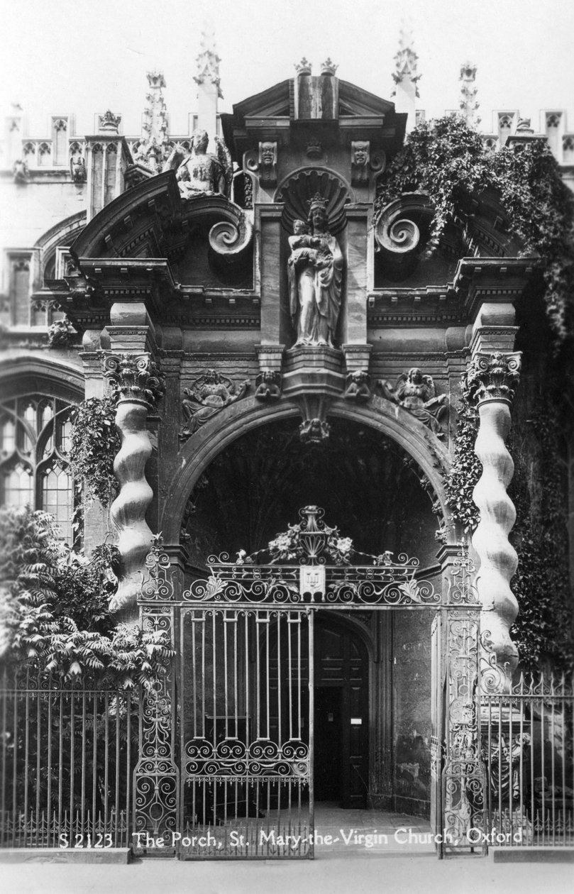 Verandaen til St Mary the Virgin Church, Oxford, Oxfordshire, tidlig på 1900-tallet av Unbekannt