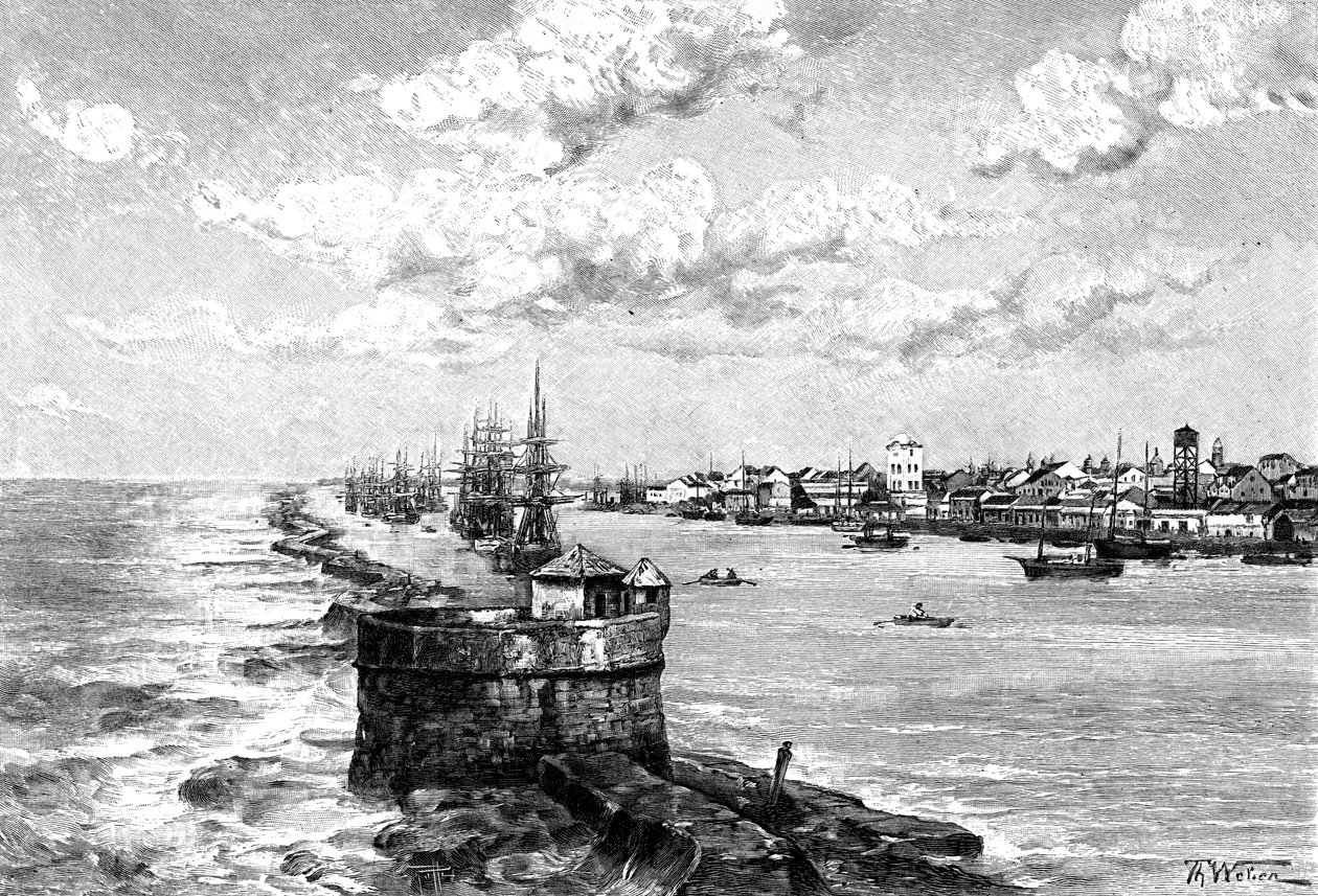 Havnen i Recife, Brasil, 1895 av Unbekannt