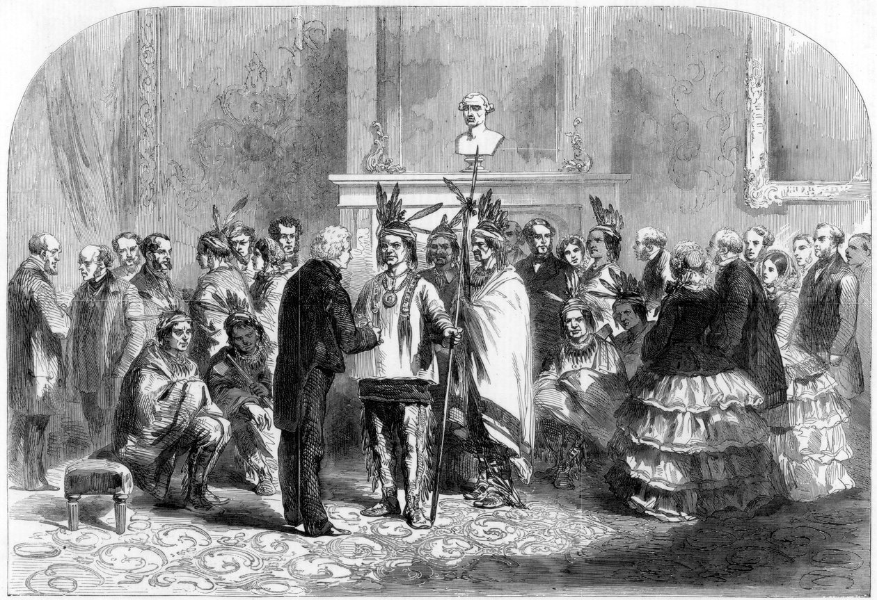 Presidenten i USA fikk de fiendtlige stammene til å håndhilse, 1858 av Unbekannt
