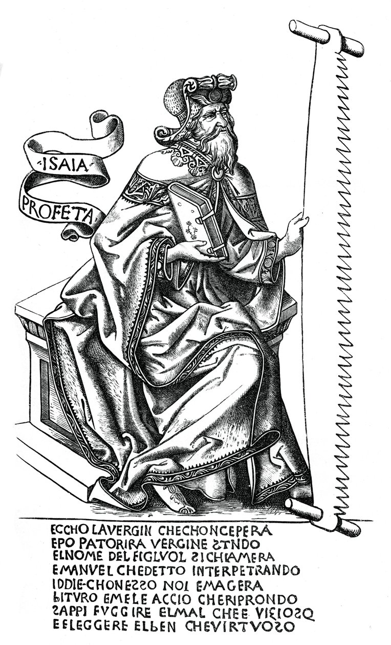 Profeten Jesaja med instrumentet for sitt martyrium, 1400-tallet, 1870 av Unbekannt