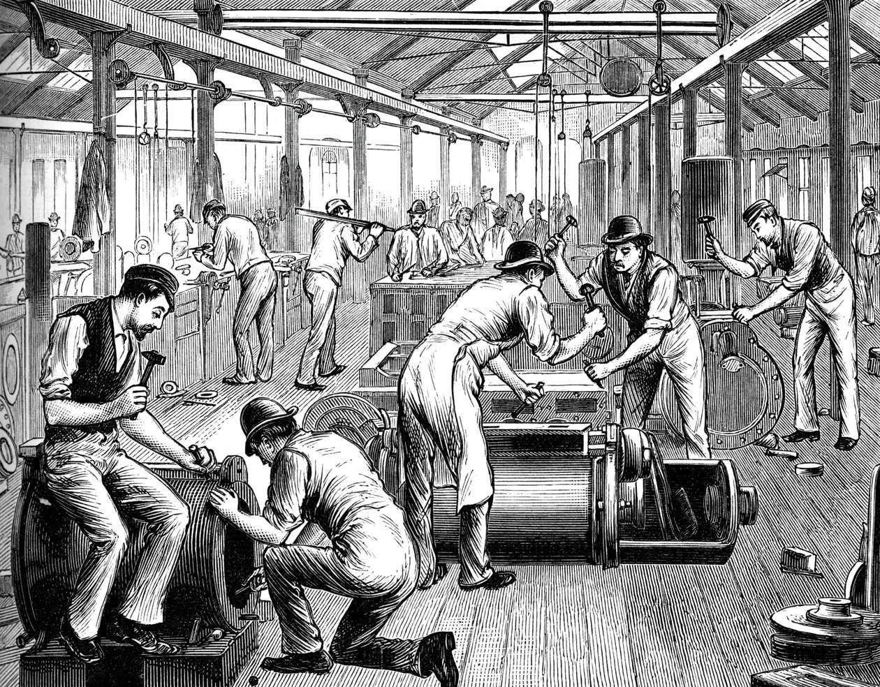 Pumpebutikken i et Cornwall-verk, c1880 av Unbekannt