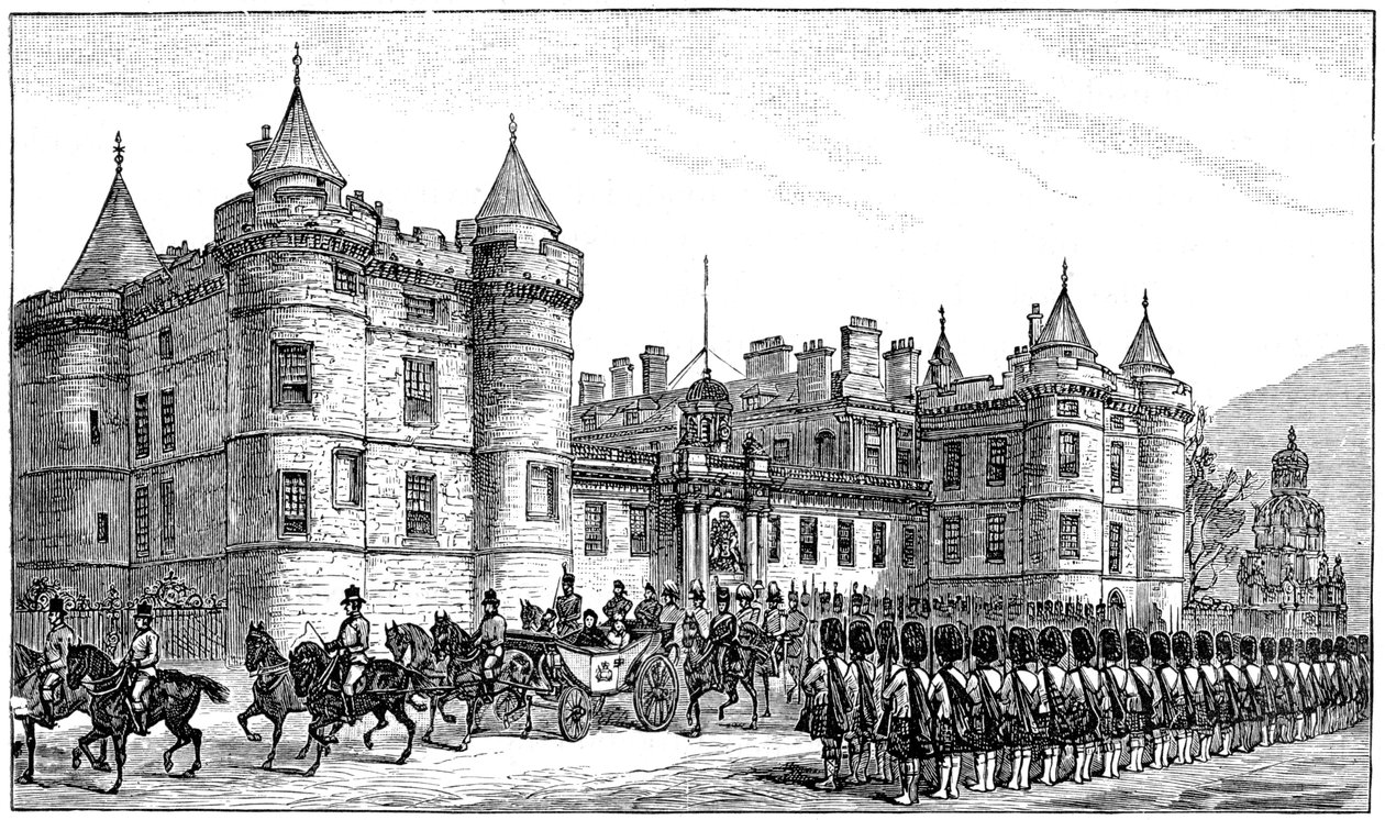 Dronningen forlater Holyrood Palace, Edinburgh, 1886, 1900 av Unbekannt