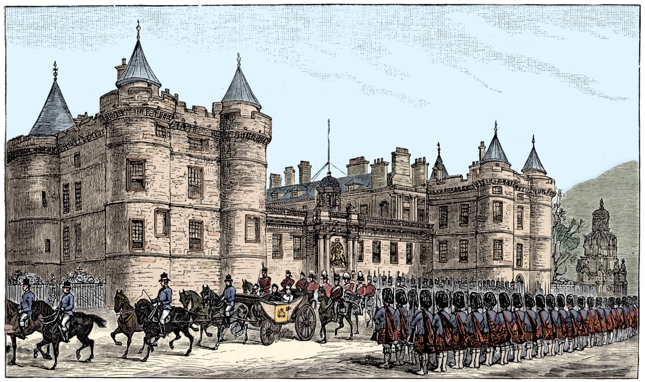 Dronningen forlater Holyrood Palace, Edinburgh, 1886, 1900 av Unbekannt