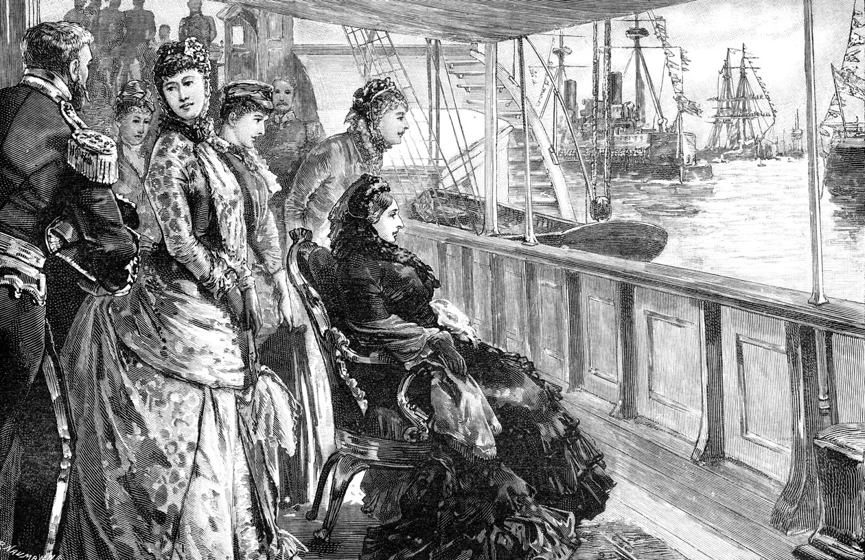 Dronningen gjennomgikk flåten i Spithead, Hampshire, sent på 1800-tallet, 1900 av Unbekannt