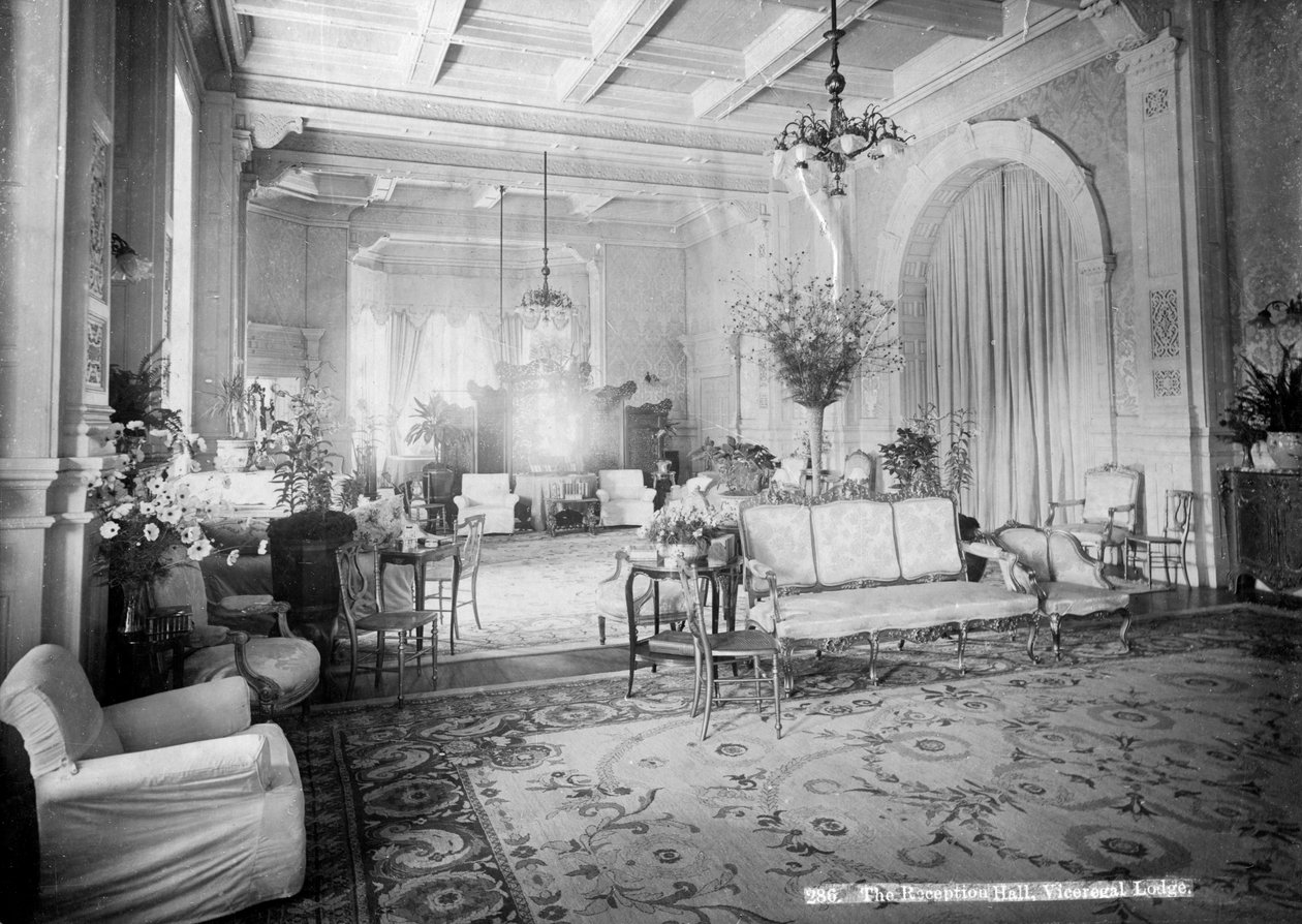 Mottakshallen, Viceregal Lodge, India, 1900-tallet av Unbekannt