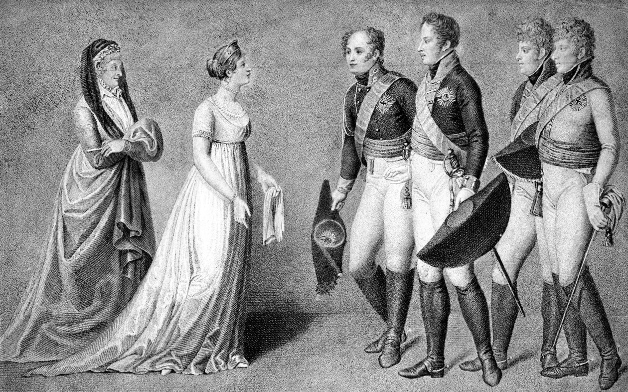 Mottakelsen av Alexander I 1777-1825, keiseren av Russland, i Memel, 1802 av Unbekannt