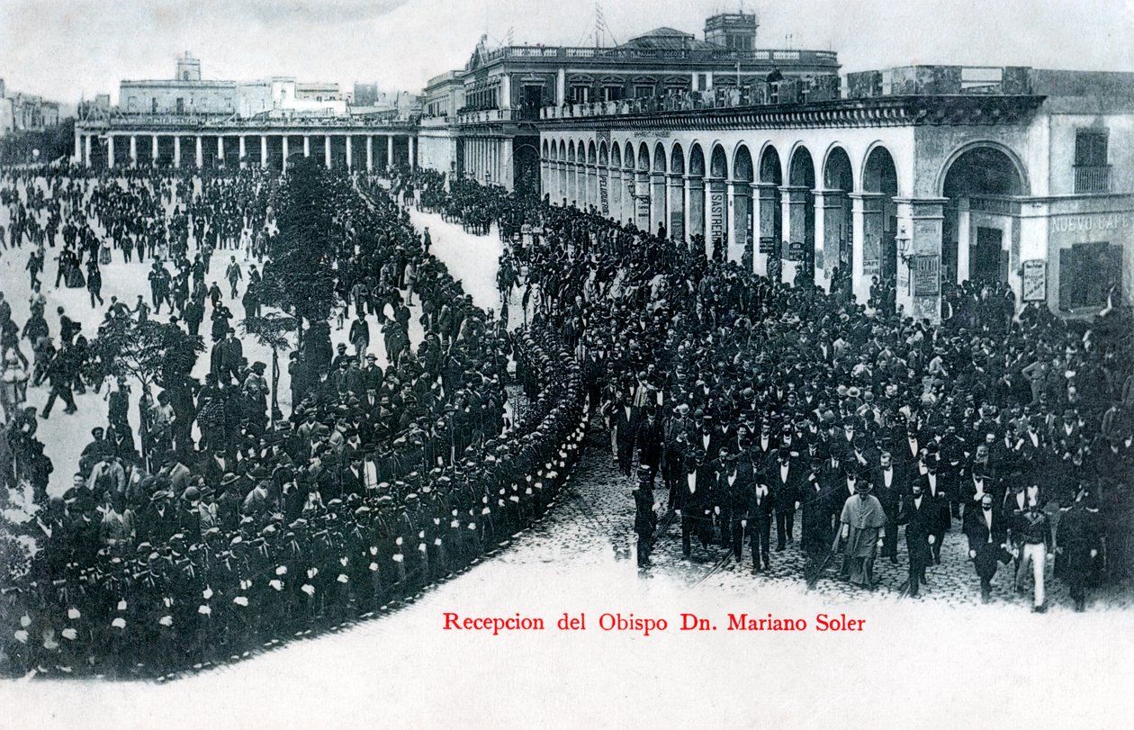 Mottakelsen til biskop Mariano Soler, Montevideo, Uruguay, ca 1900-tallet av Unbekannt
