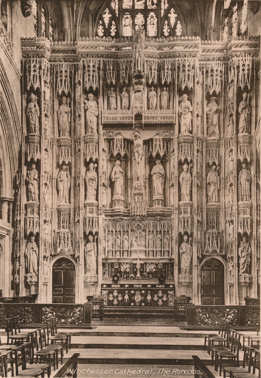 The reredos, Winchester Cathedral, Hampshire, tidlig på 1900-tallet av Unbekannt