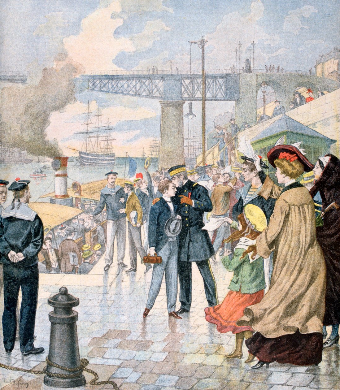 Returen av skipet Borda, og ombordstigning av skipet Fistots, Brest, Frankrike, 1902 av Unbekannt