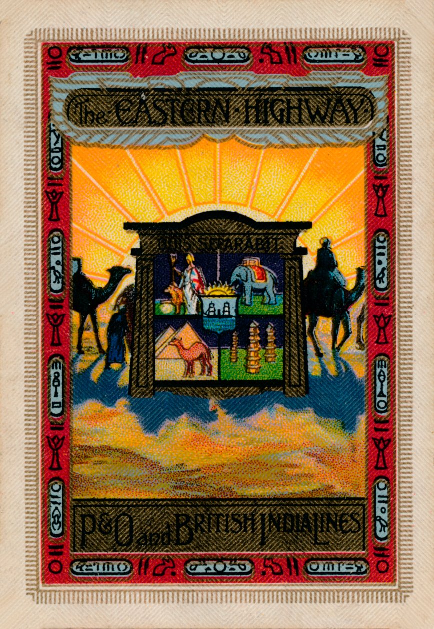 Baksiden av et spillkort produsert for P&O og British India Lines, 1925 av Unbekannt