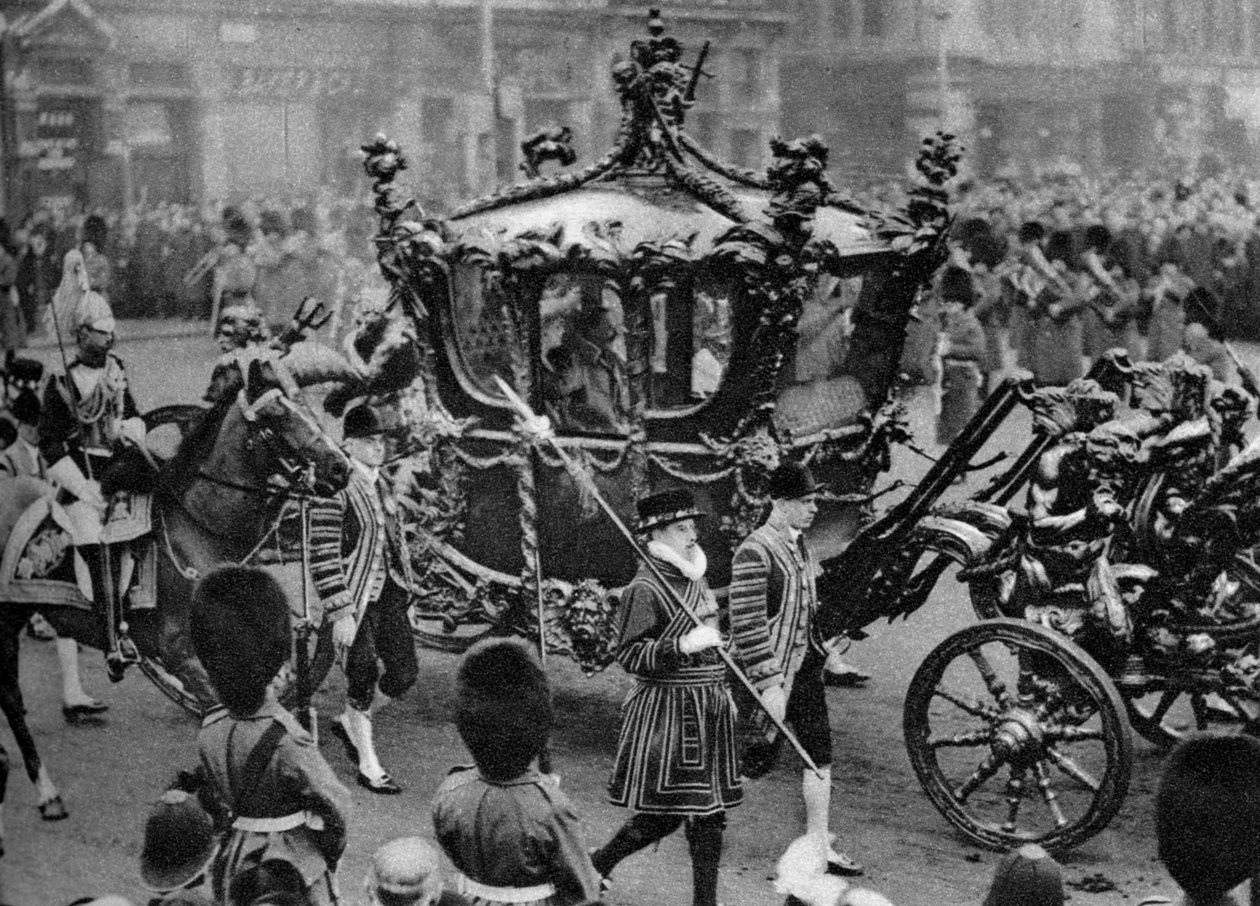 Den kongelige treneren på vei til åpningen av parlamentet, London, 1926-1927 av Unbekannt
