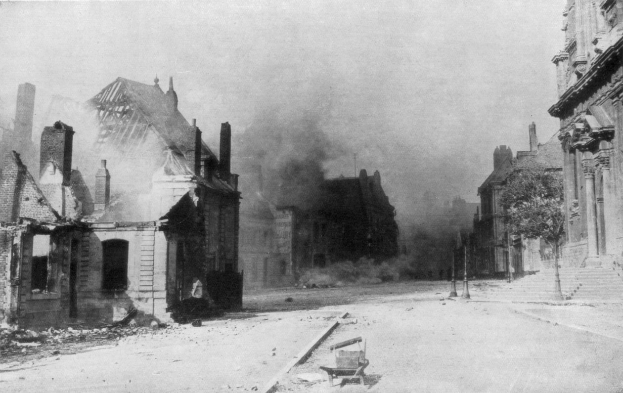 Ruinene av Cambrai, Frankrike, første verdenskrig, 1918 av Unbekannt