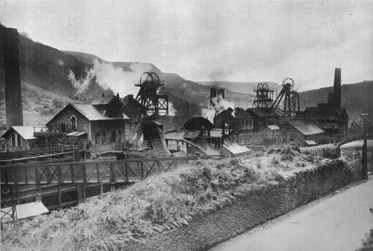 Scenen for Coal Strike: En typisk gruve i Sør-Wales, 1915 av Unbekannt