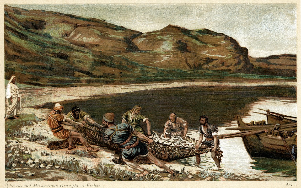 Det andre mirakuløse utkastet til fisk, ca 1890 av Unbekannt