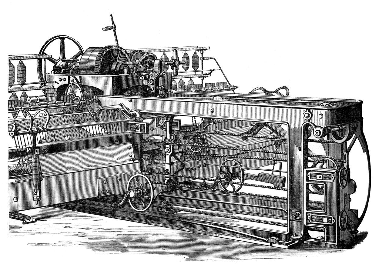 Det spinnende muldyret, c1880 av Unbekannt