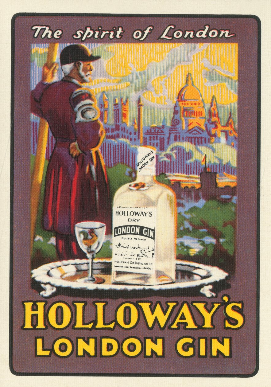 Ånden til London - Holloways London Gin, c1930-tallet. av Unbekannt