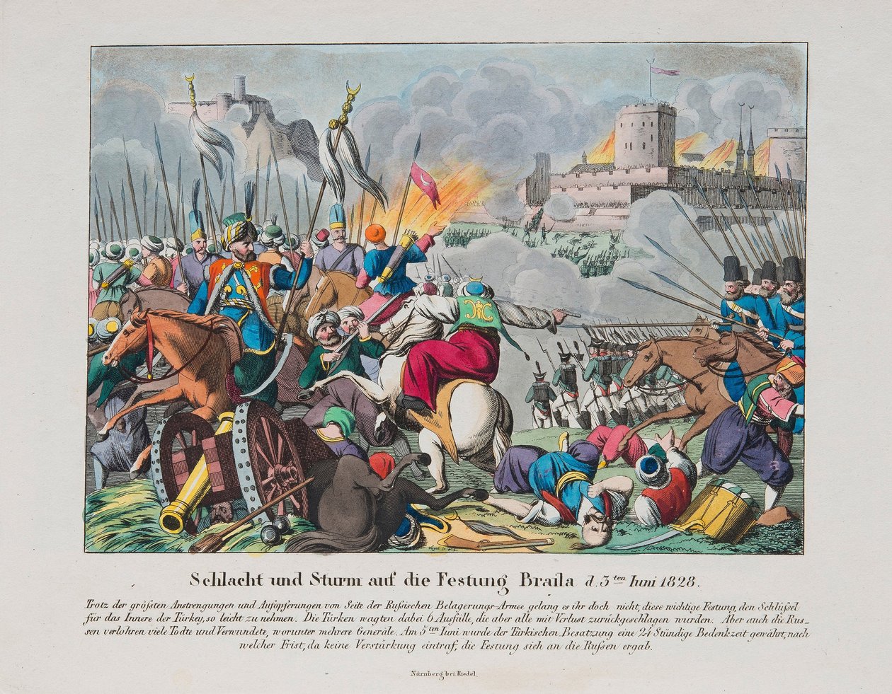 Stormingen av Brailov-festningen 15. juni 1828, ca. 1830 av Unbekannt