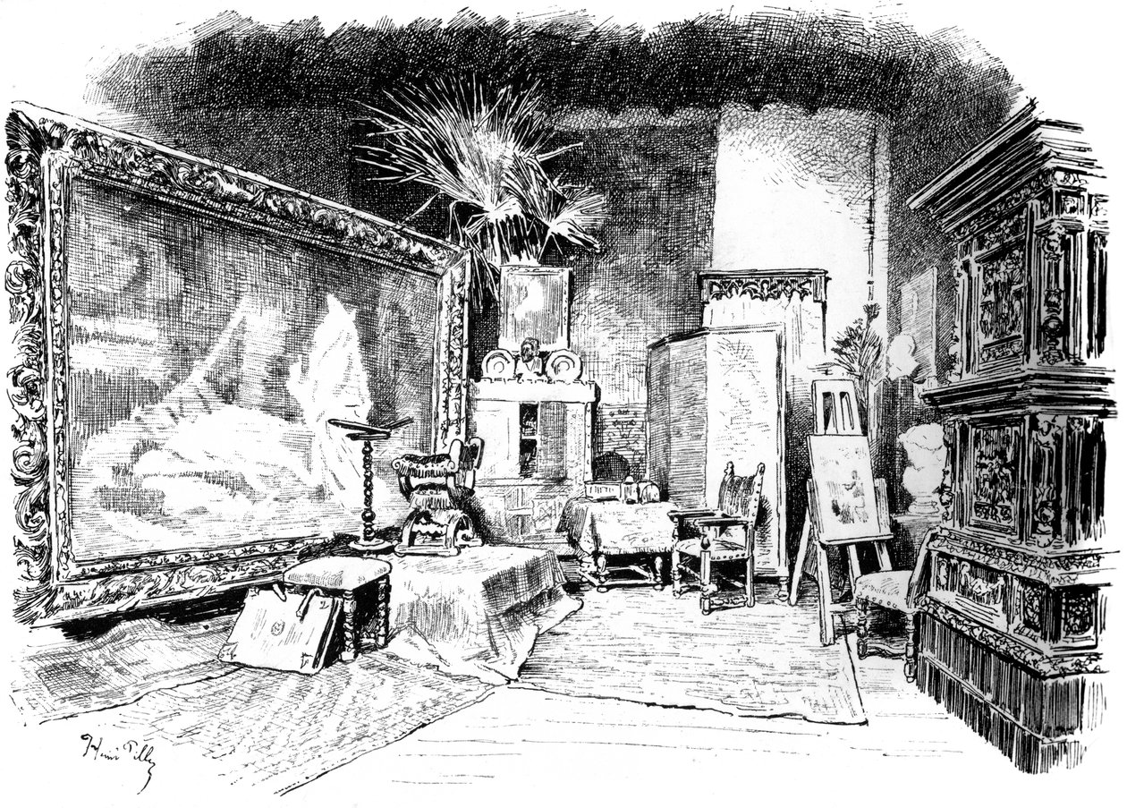 Studioet til Karl von Piloty, c1880-1882 av Unbekannt