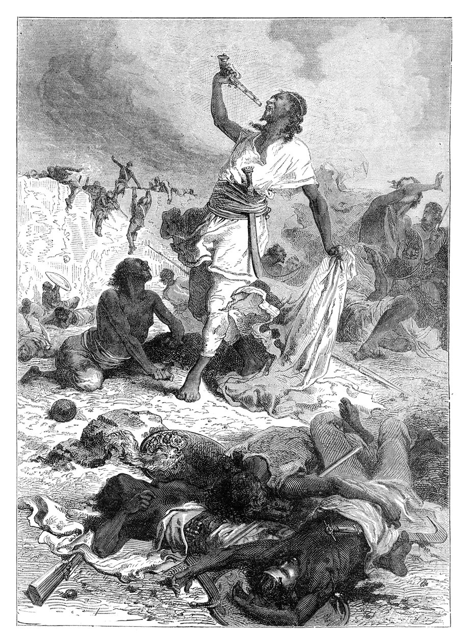 Selvmordet til Theodore, Magdala, Etiopia, 1868 sent på 1800-tallet av Unbekannt