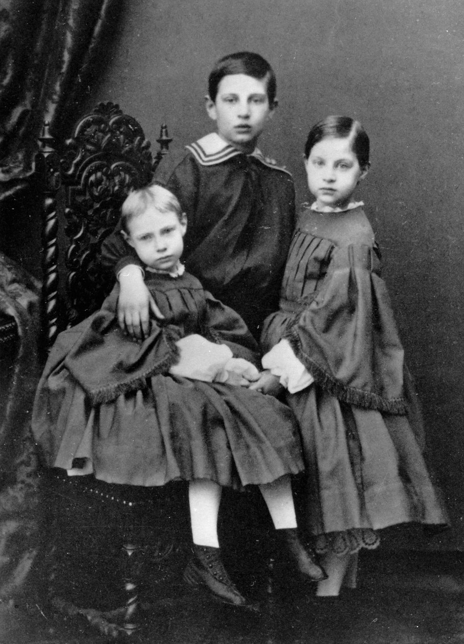 De tre eldste barna til storhertug Konstantin Nikolajevitsj av Russland, c1860-c1861 av Unbekannt