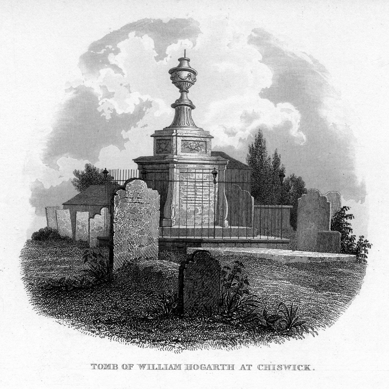 Graven til William Hogarth i Chiswick, 1840 av Unbekannt