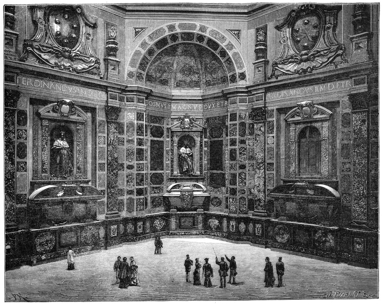 Graven til den siste av Medici-familien, San Lorenzo-basilikaen, Firenze, Italia, 1882 av Unbekannt