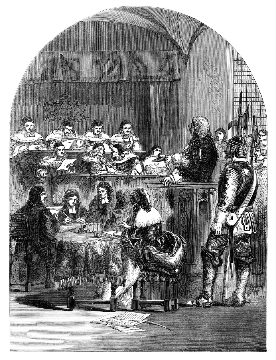 Rettssaken mot Lord William Russell 1639-1683, engelsk politiker, c1902 av Unbekannt