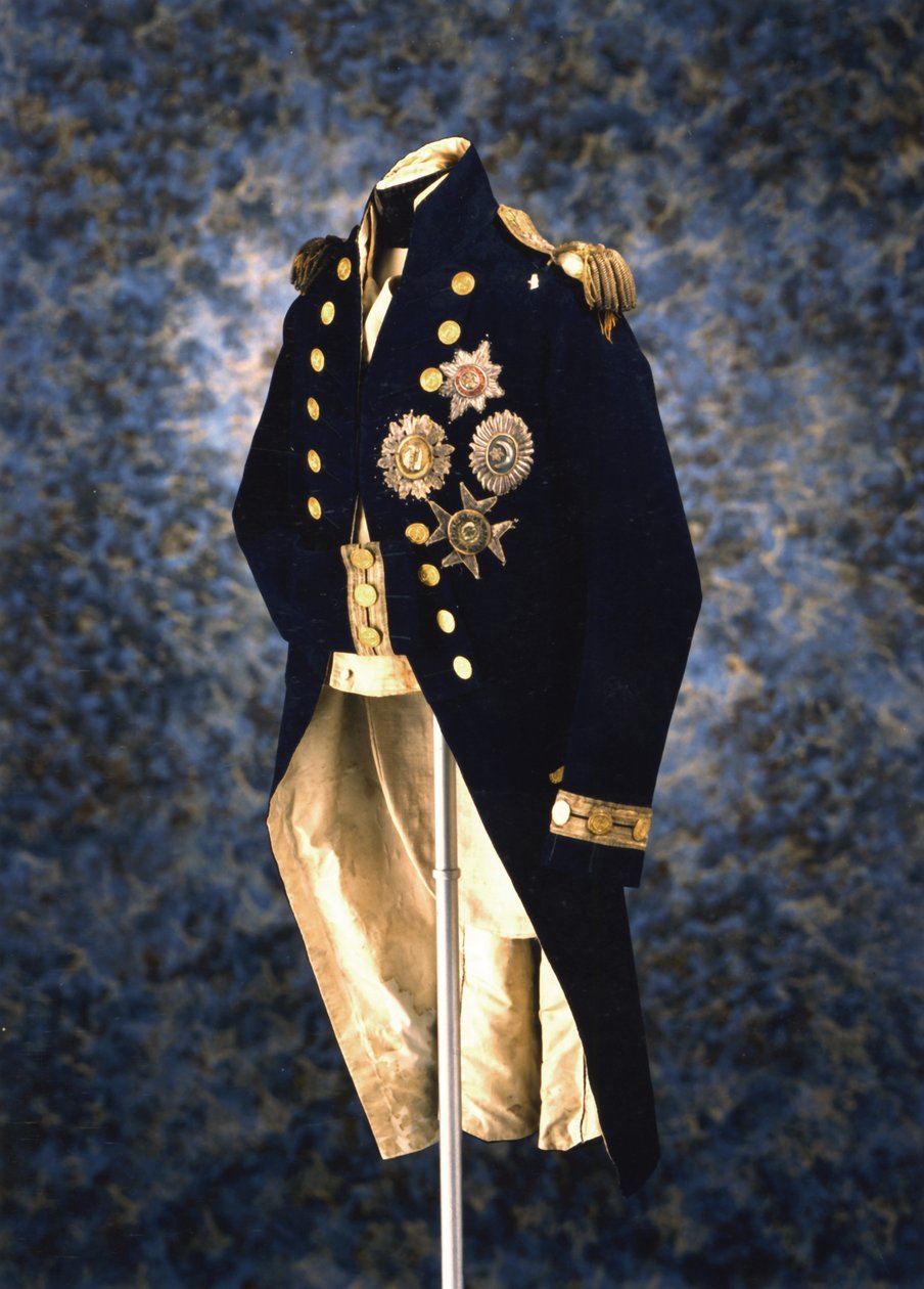 Uniformen admiral Lord Nelson hadde på seg da han ble drept i slaget ved Trafalgar, 1805 av Unbekannt
