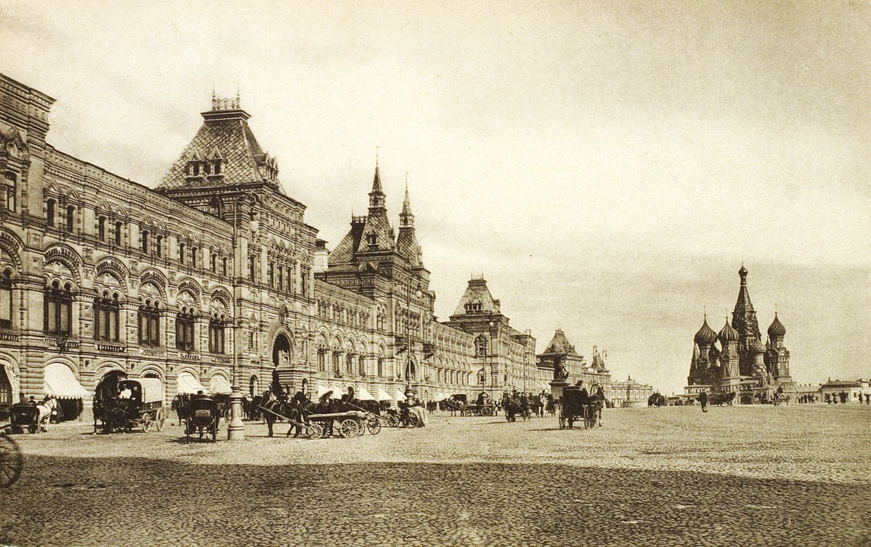 De øvre handelsradene på Røde plass, Moskva, Russland, 1910-tallet av Unbekannt