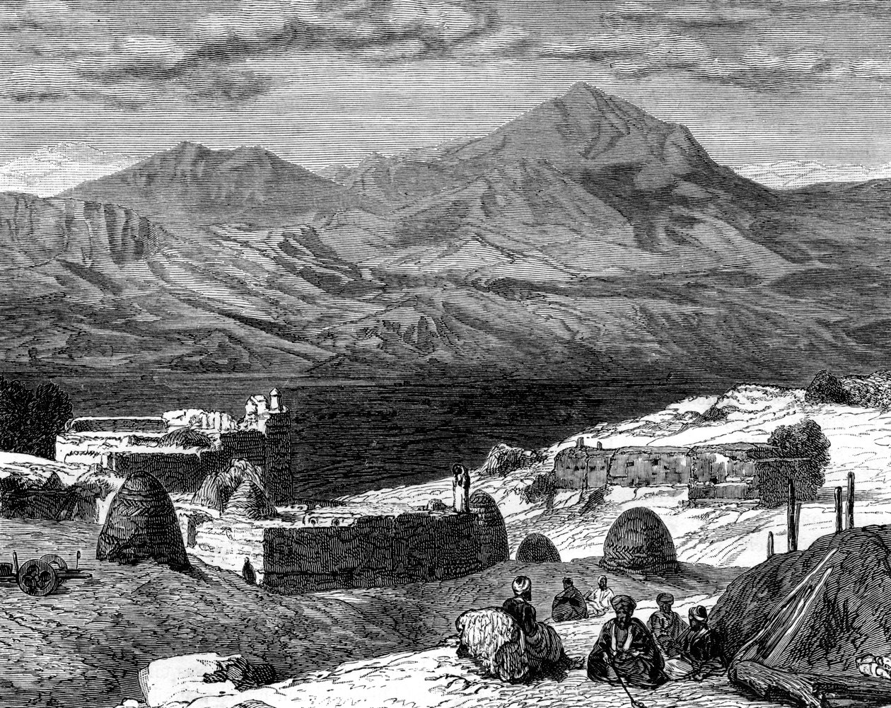 Landsbyen Gharzen og fjellene i Kurdistan, 1800-tallet av Unbekannt