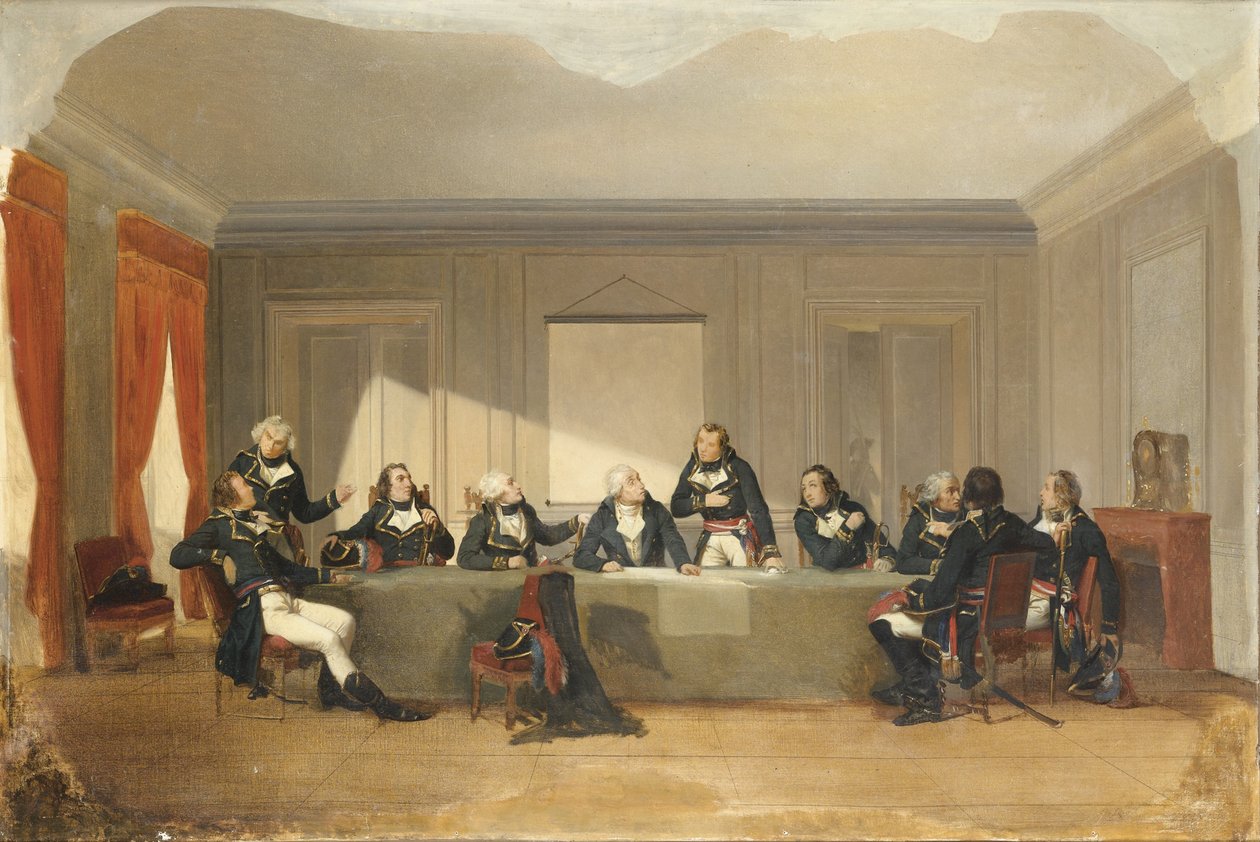 Krigsrådet i Courtrai 26. juni 1792 av Unbekannt
