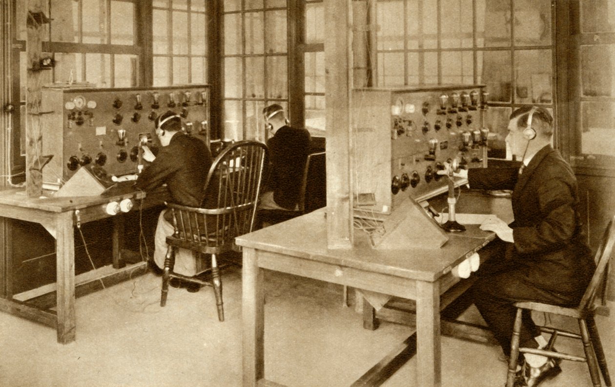 Det trådløse overføringsrommet på Croydon Aerodrome, Sør-London, 1928, 1935. av Unbekannt