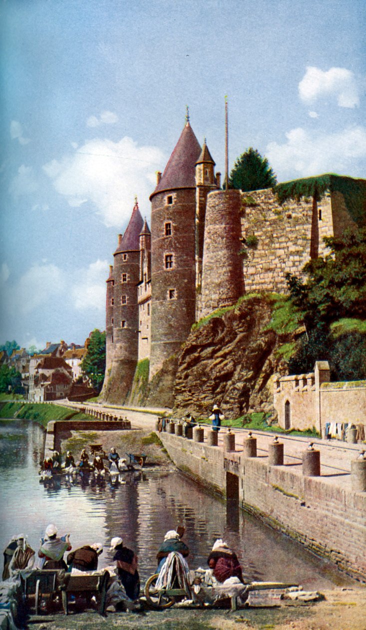 Kvinnene i Josselin gjør klesvasken sin, Bretagne, Frankrike, c1924 av Unbekannt