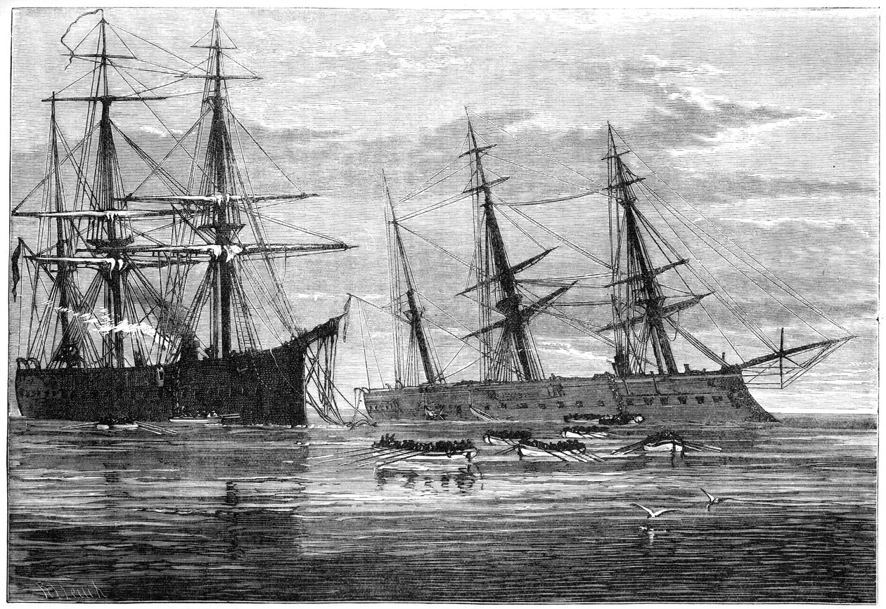 Vraket av HMS Vanguard, 1800-tallet av Unbekannt