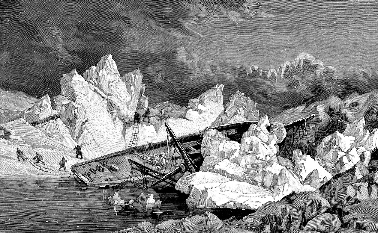 Vraket av Hansaen. Den andre tyske nordpolekspedisjonen, 1870 av Unbekannt