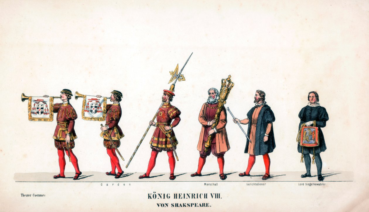 Teaterkostymedesign for Shakespeares skuespill, Henry VIII, 1800-tallet av Unbekannt