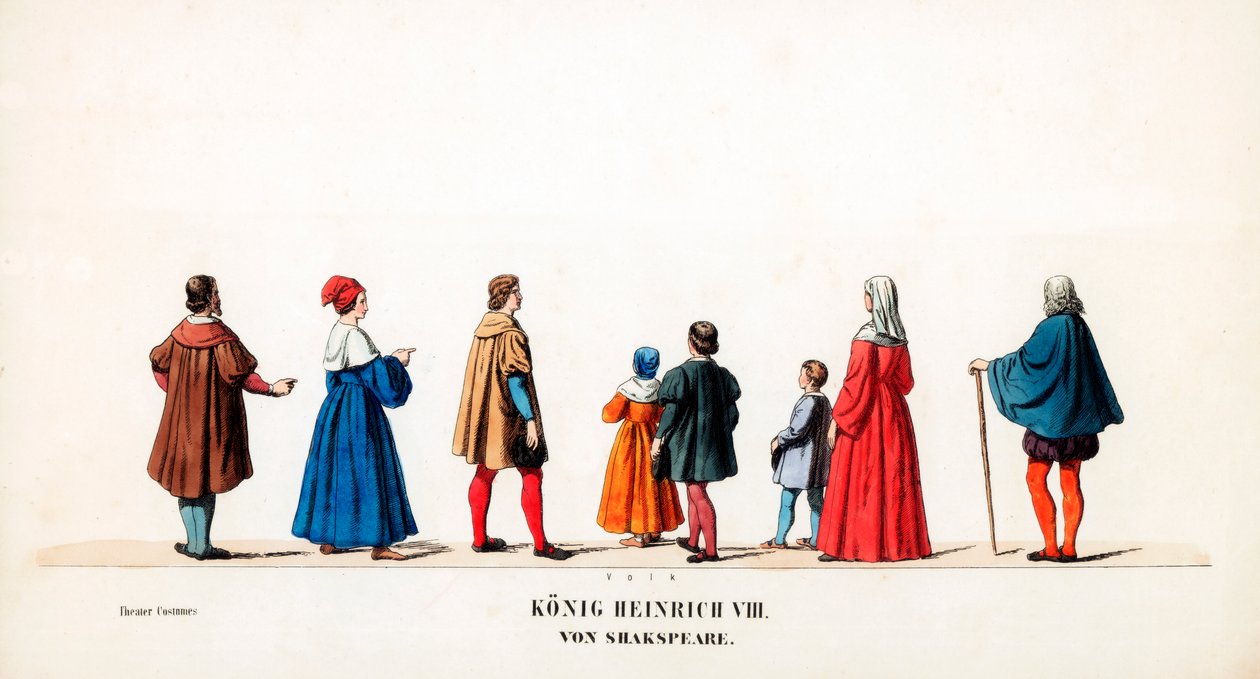 Teaterkostymedesign for Shakespeares skuespill, Henry VIII, 1800-tallet av Unbekannt