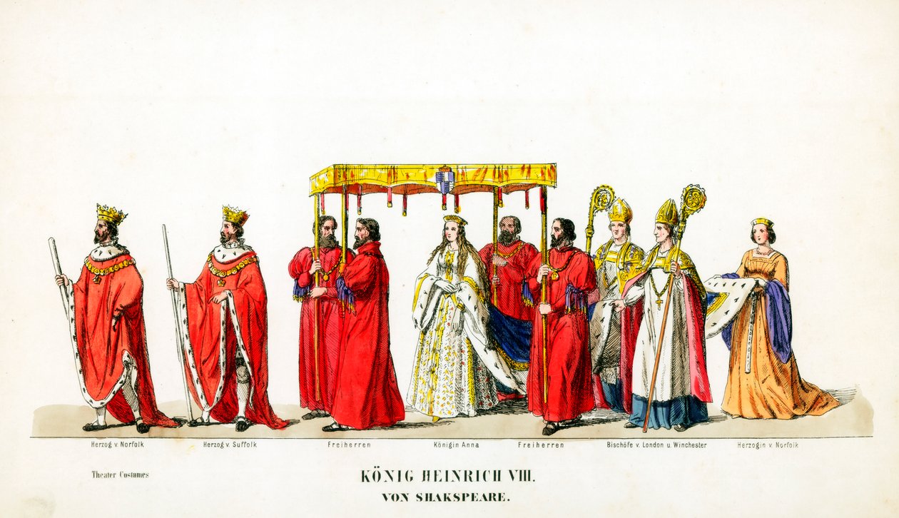 Teaterkostymedesign for Shakespeares skuespill, Henry VIII, 1800-tallet av Unbekannt