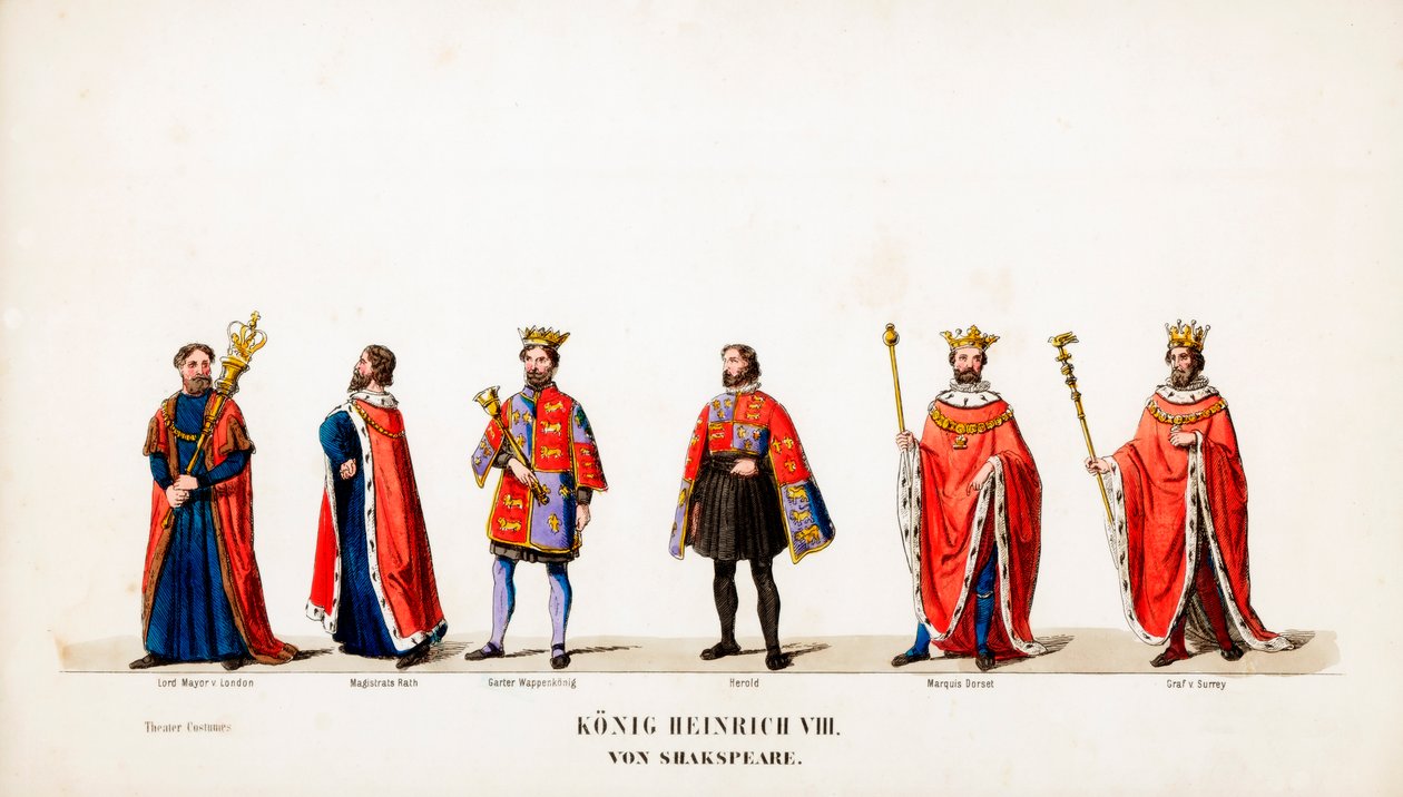 Teaterkostymedesign for Shakespeares skuespill, Henry VIII, 1800-tallet av Unbekannt