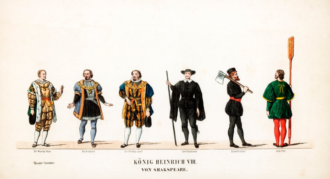 Teaterkostymedesign for Shakespeares skuespill, Henry VIII, 1800-tallet av Unbekannt