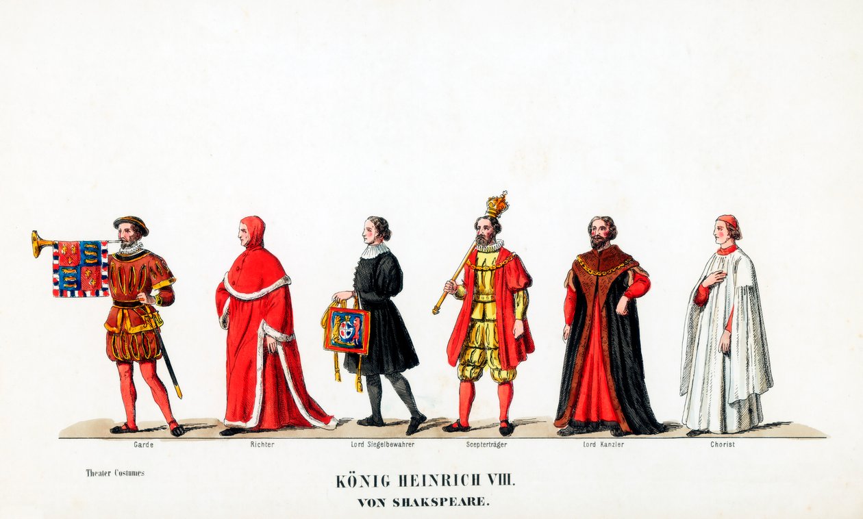Teaterkostymedesign for Shakespeares skuespill, Henry VIII, 1800-tallet av Unbekannt