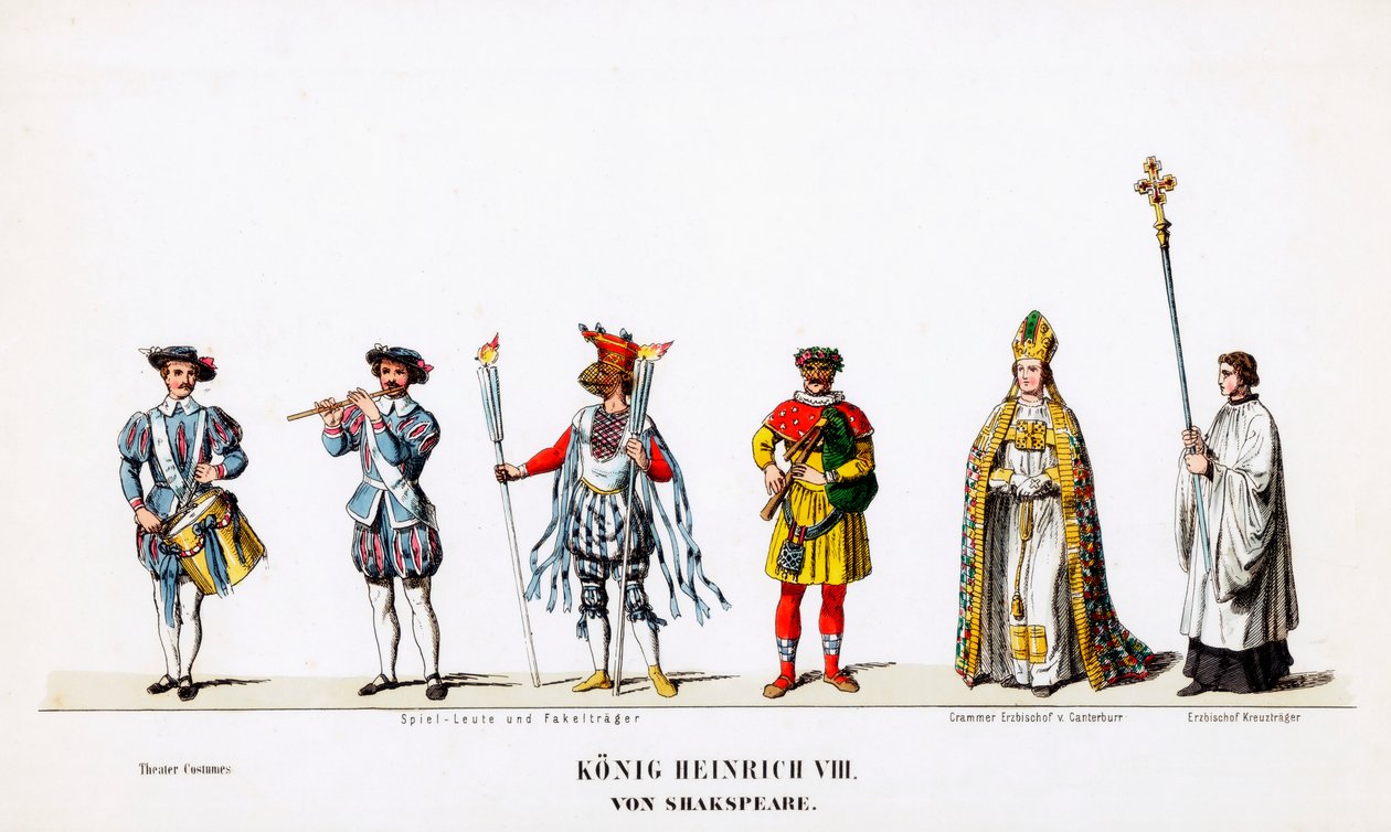 Teaterkostymedesign for Shakespeares skuespill, Henry VIII, 1800-tallet av Unbekannt