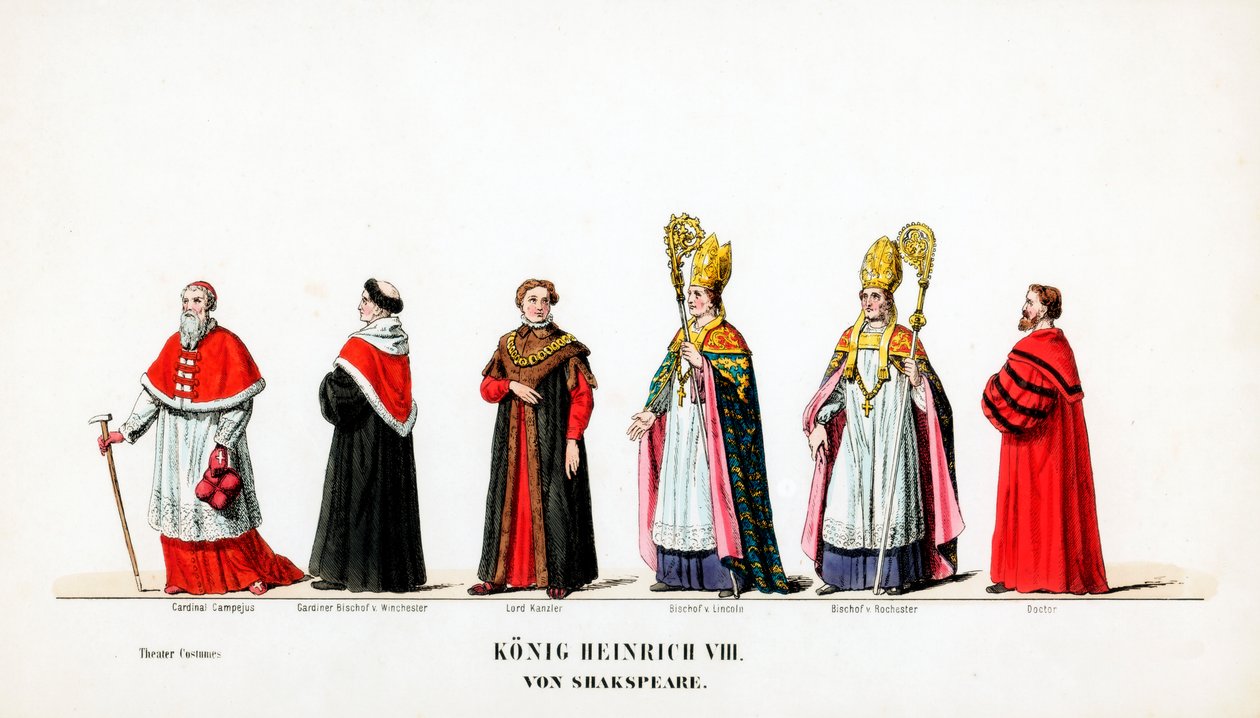 Teaterkostymedesign for Shakespeares skuespill, Henry VIII, 1800-tallet av Unbekannt