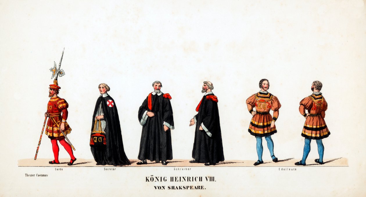 Teaterkostymedesign for Shakespeares skuespill, Henry VIII, 1800-tallet av Unbekannt